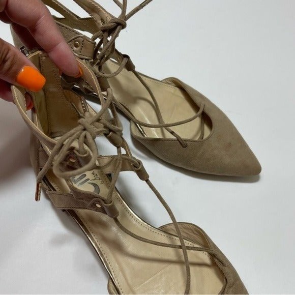 Circus by Sam Edelman Lace Up Pointed Toe Ballet Flat Women's Sz 6.5 - Picture 8 of 12